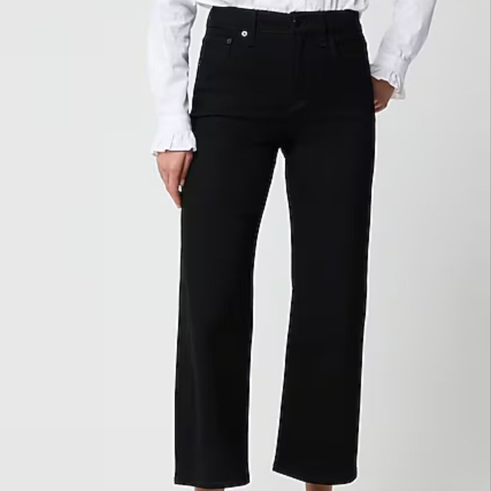 J.Crew Factory Tall Black Wide-Leg Cropped All-Day Stretch Jean 29T NWT